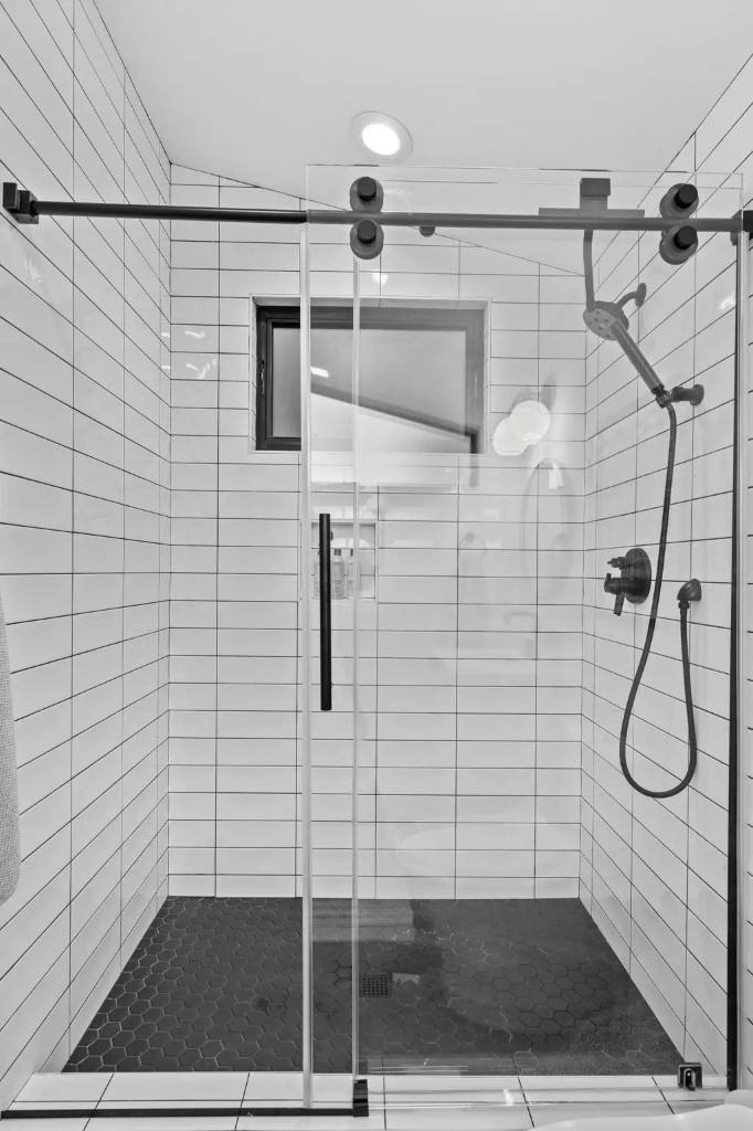 Walk-in tile shower remodel